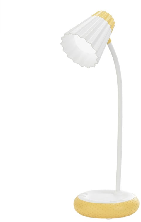 lampa de birou led home h-612, acumulator 1200mah, control touch, 3 moduri, incarcare usb, 3w - galben - imagine 3